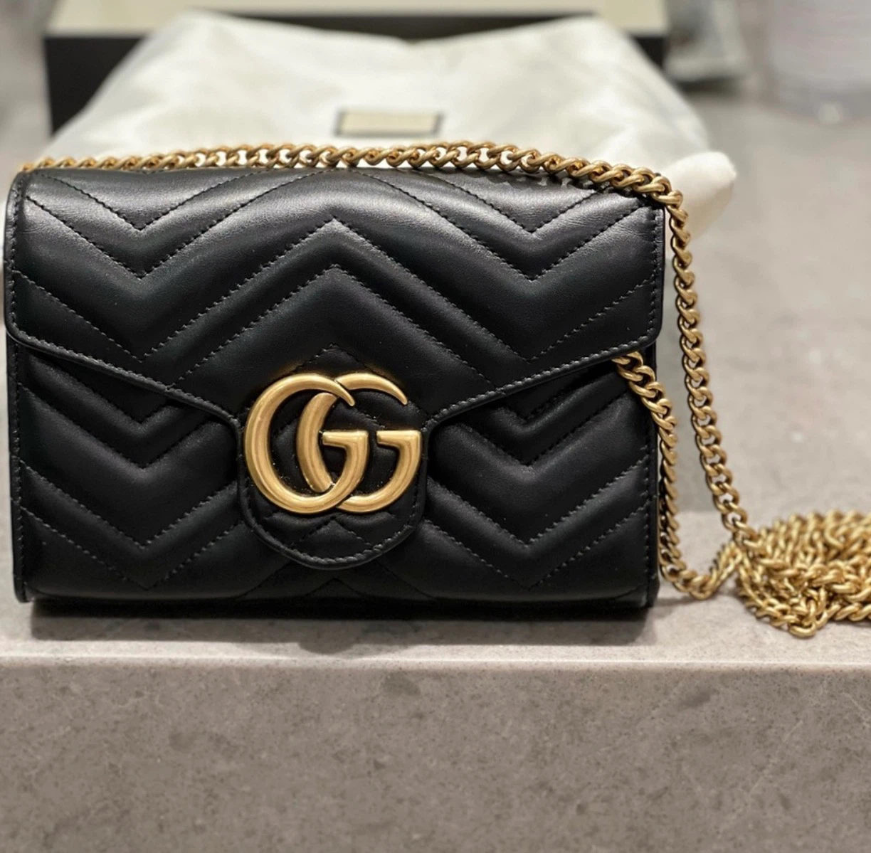 Gucci Marmont Matelassé Wallet on Chain Bag