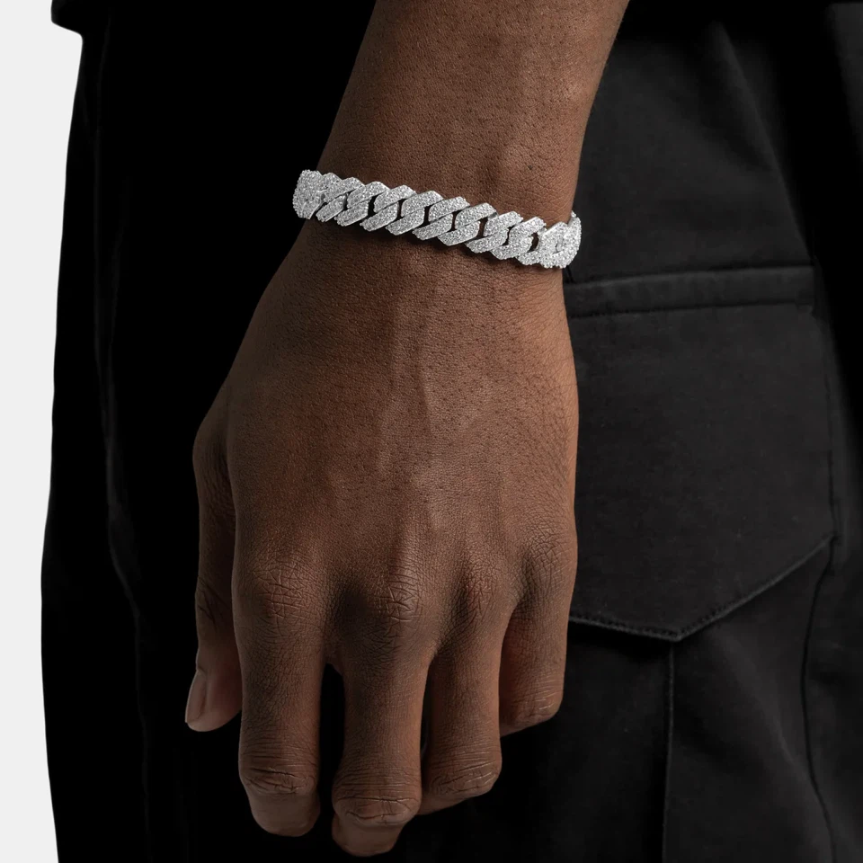 12mm Moissanite Prong Cuban Bracelet - photo 2