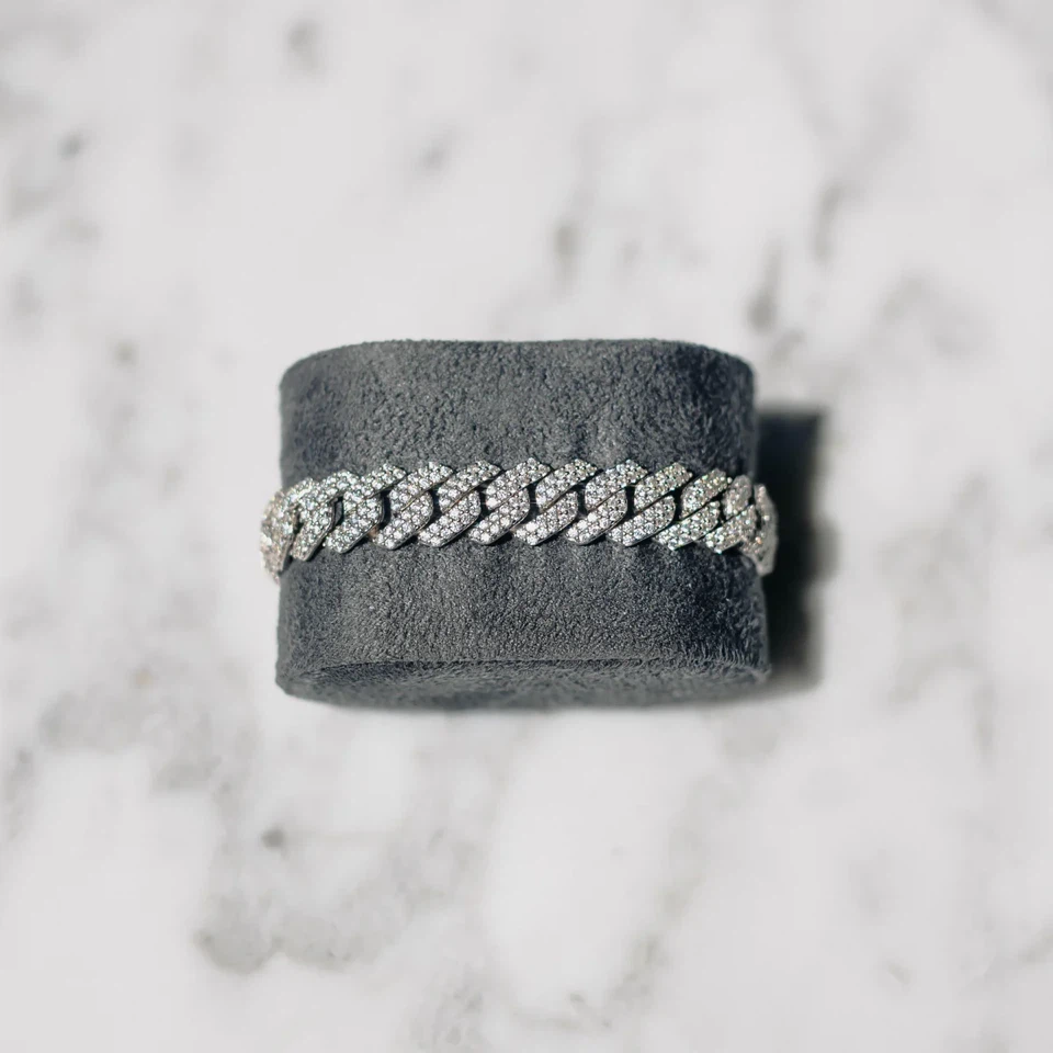 12mm Moissanite Prong Cuban Bracelet - photo 3
