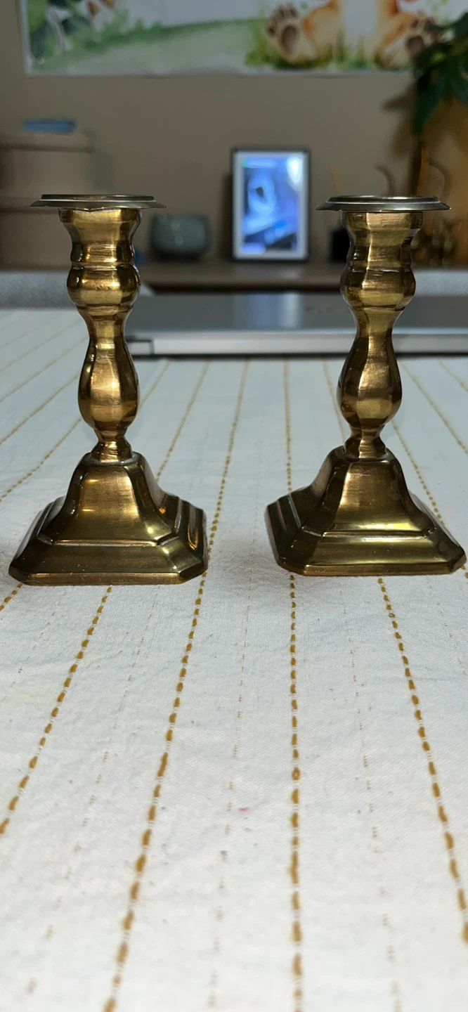 Brass Candlesticks Pair