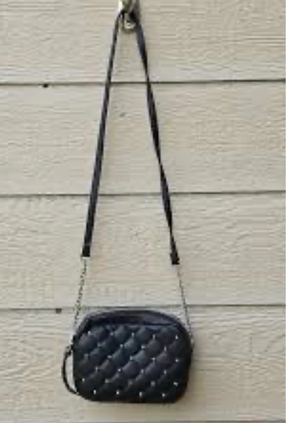 Black Quilted Studded Crossbody Bag - photo 5