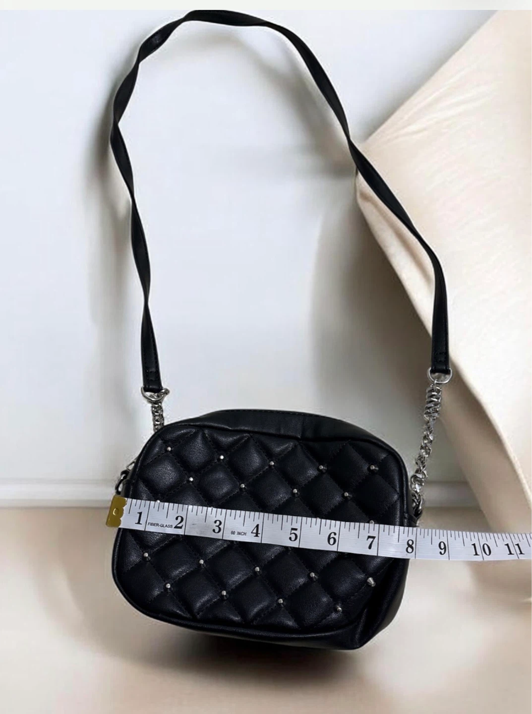 Black Quilted Studded Crossbody Bag - photo 2