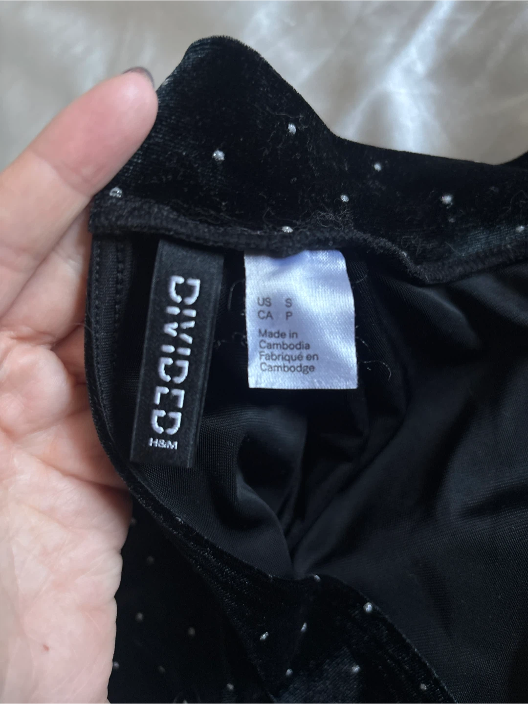 Vintage Divided H&M Black Velvet Bodysuit with Sparkles - Size S - photo 3