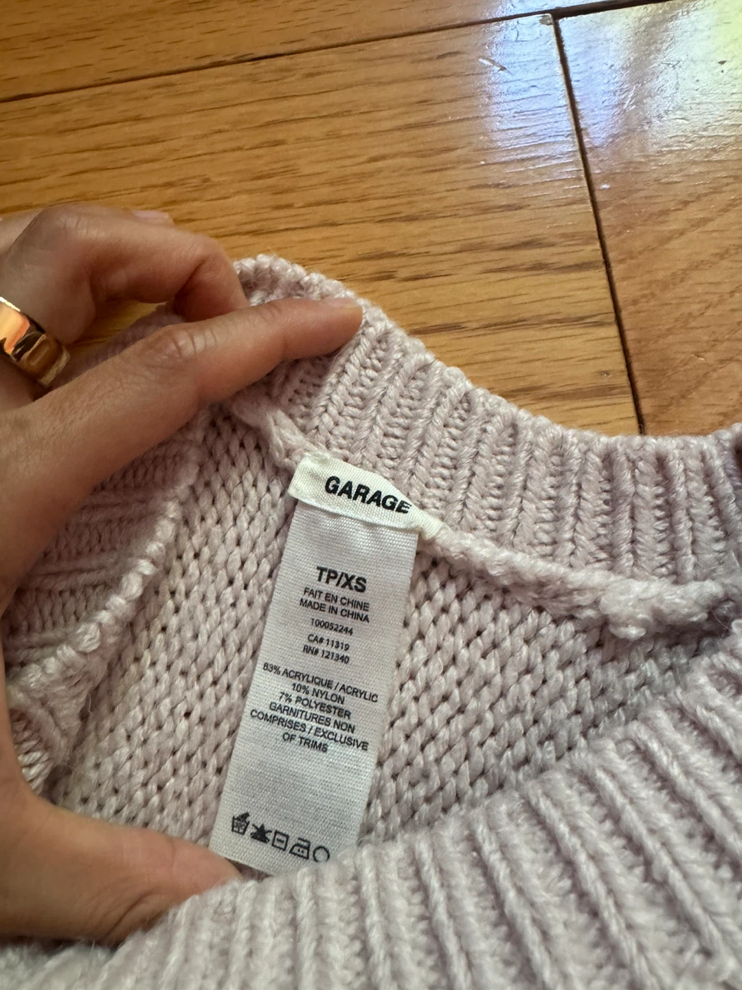 Garage Light Pink Cropped Sweater TP/XS - photo 2