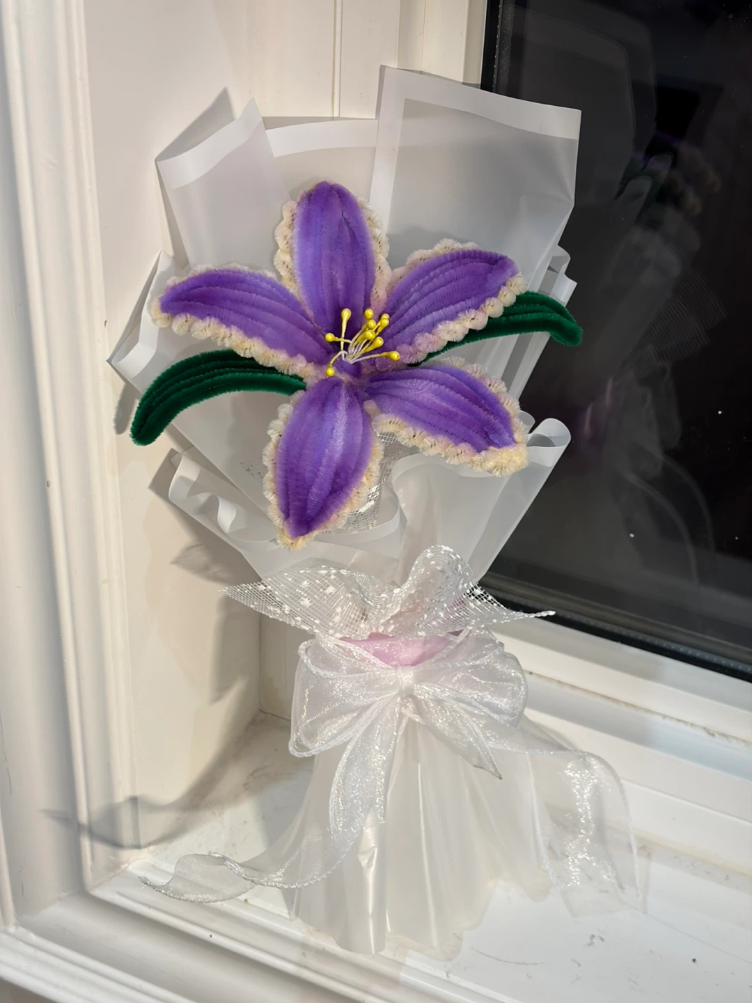 Purple Pipe Cleaner Flower Bouquet