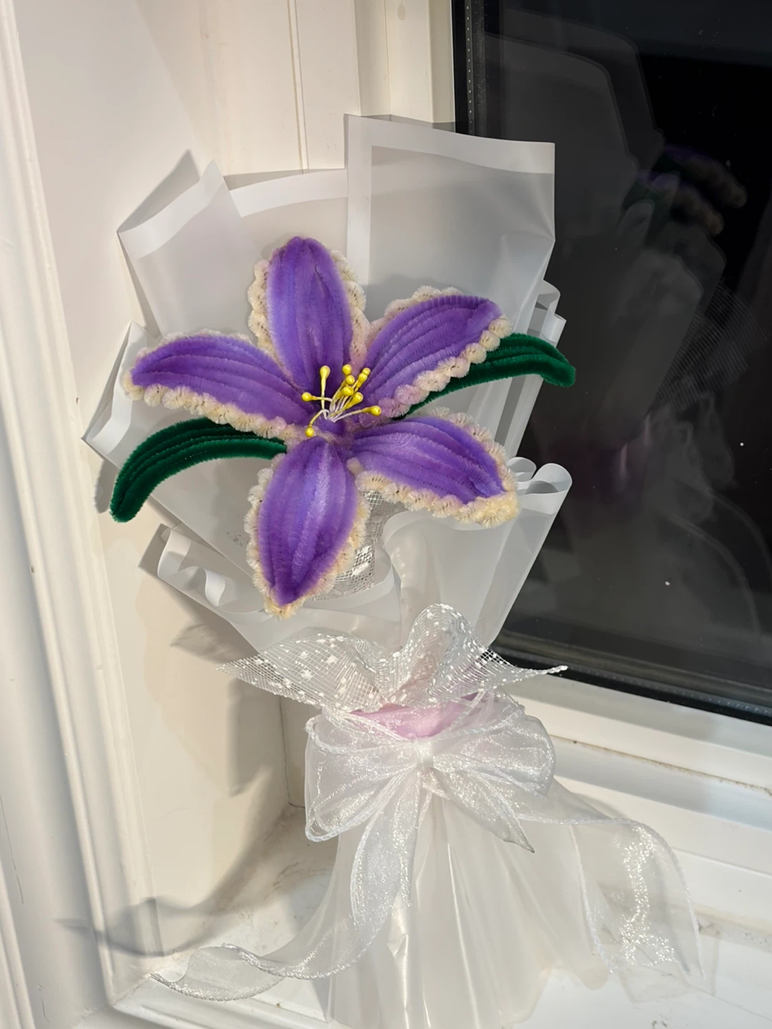 Purple Pipe Cleaner Flower Bouquet - photo 2
