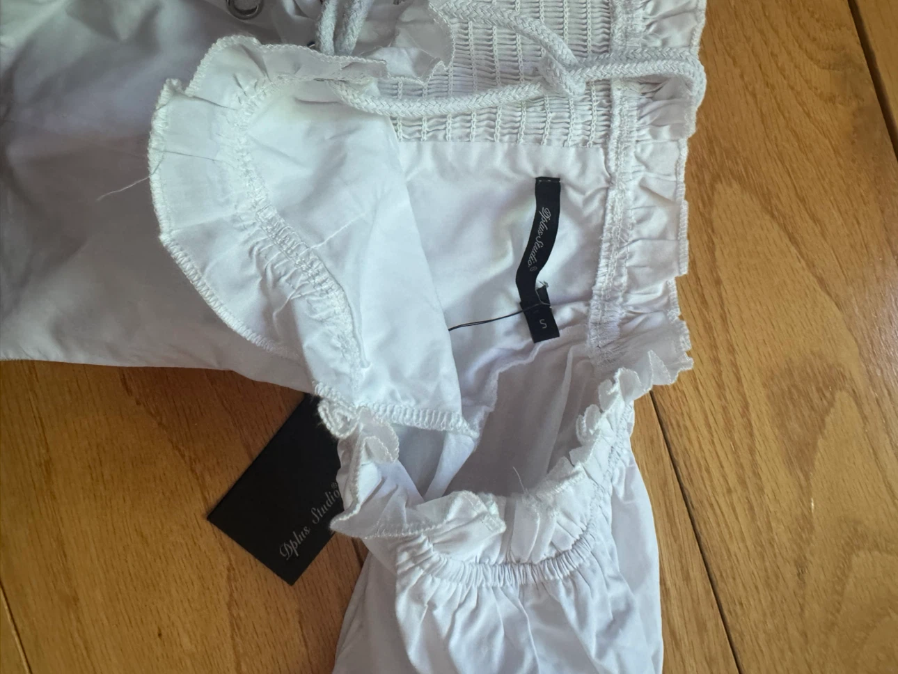 Dplus Studio White Lace-Up Crop Top - photo 2