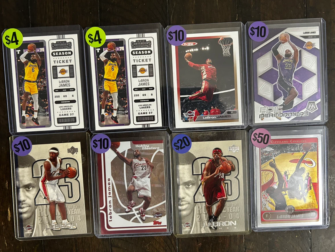 LeBron James Basketball Trading Cards Lot
