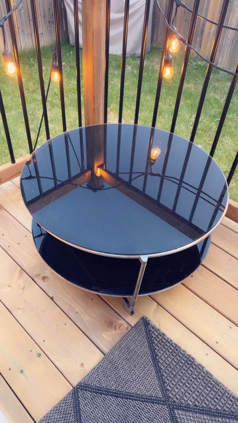 Black Round Coffee Table - photo 2