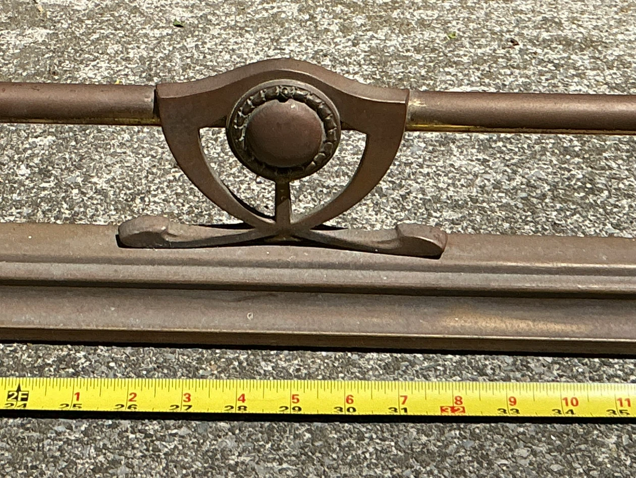 Antique Fireplace Fender with Ornate Brass Details - photo 2