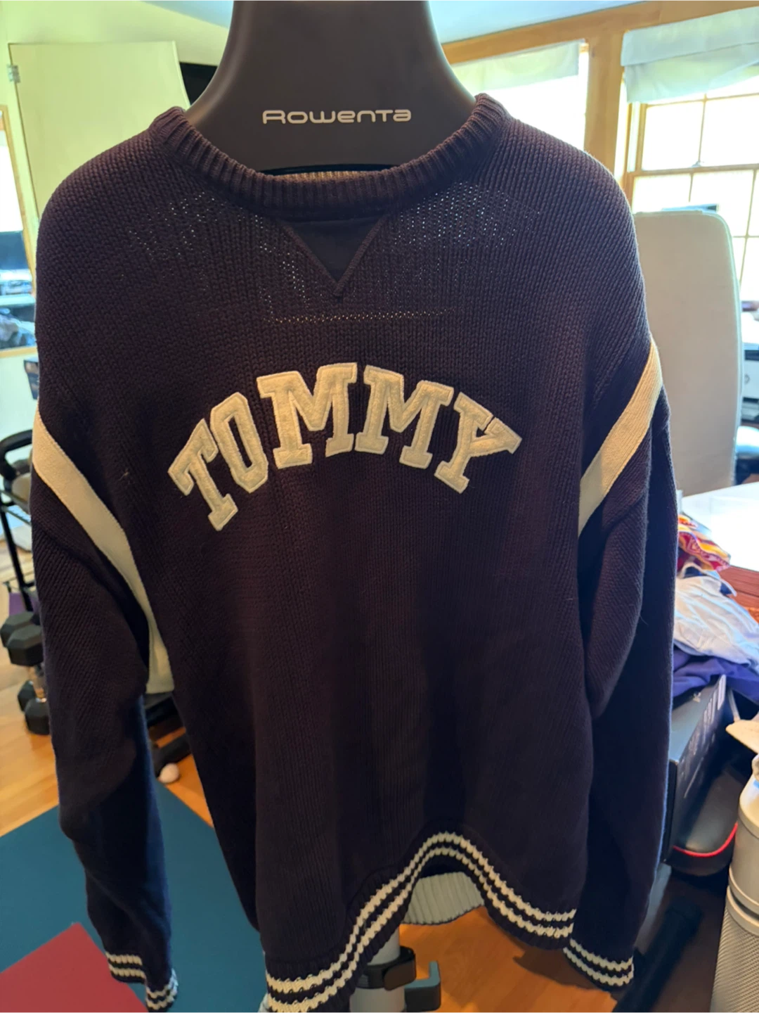 Tommy Hilfiger Navy Blue Cotton Sweater
