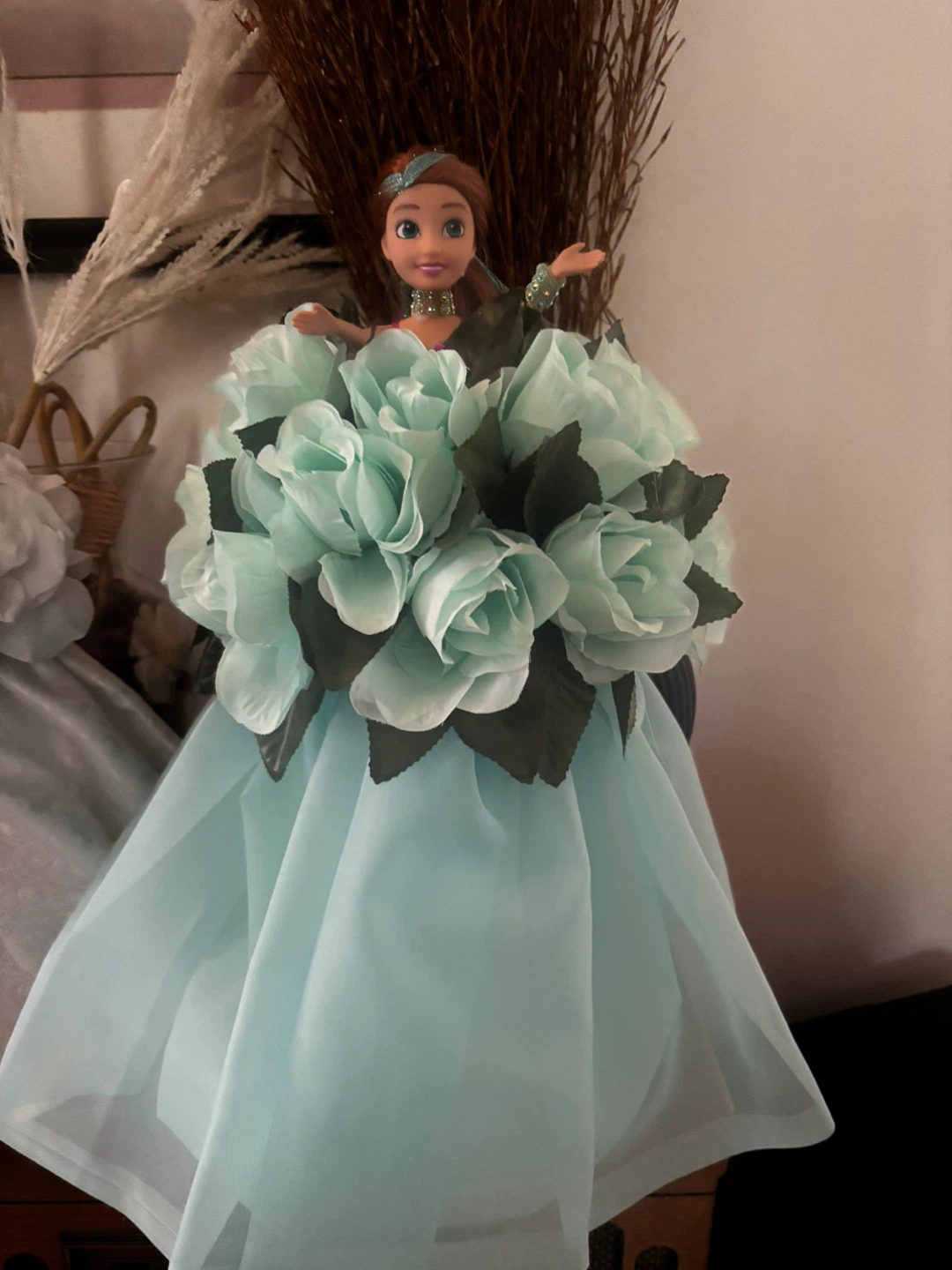 Set of 3 Decorative Dolls with Floral Dresses - photo 3