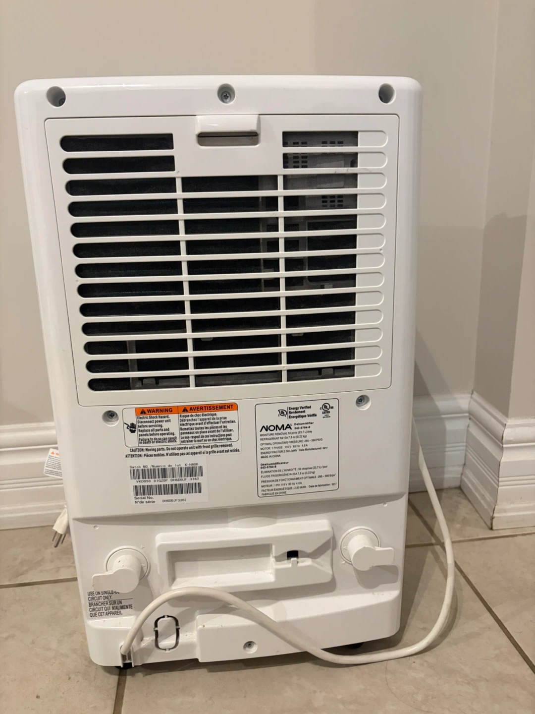 NOMA 50 pint Dehumidifier - photo 2