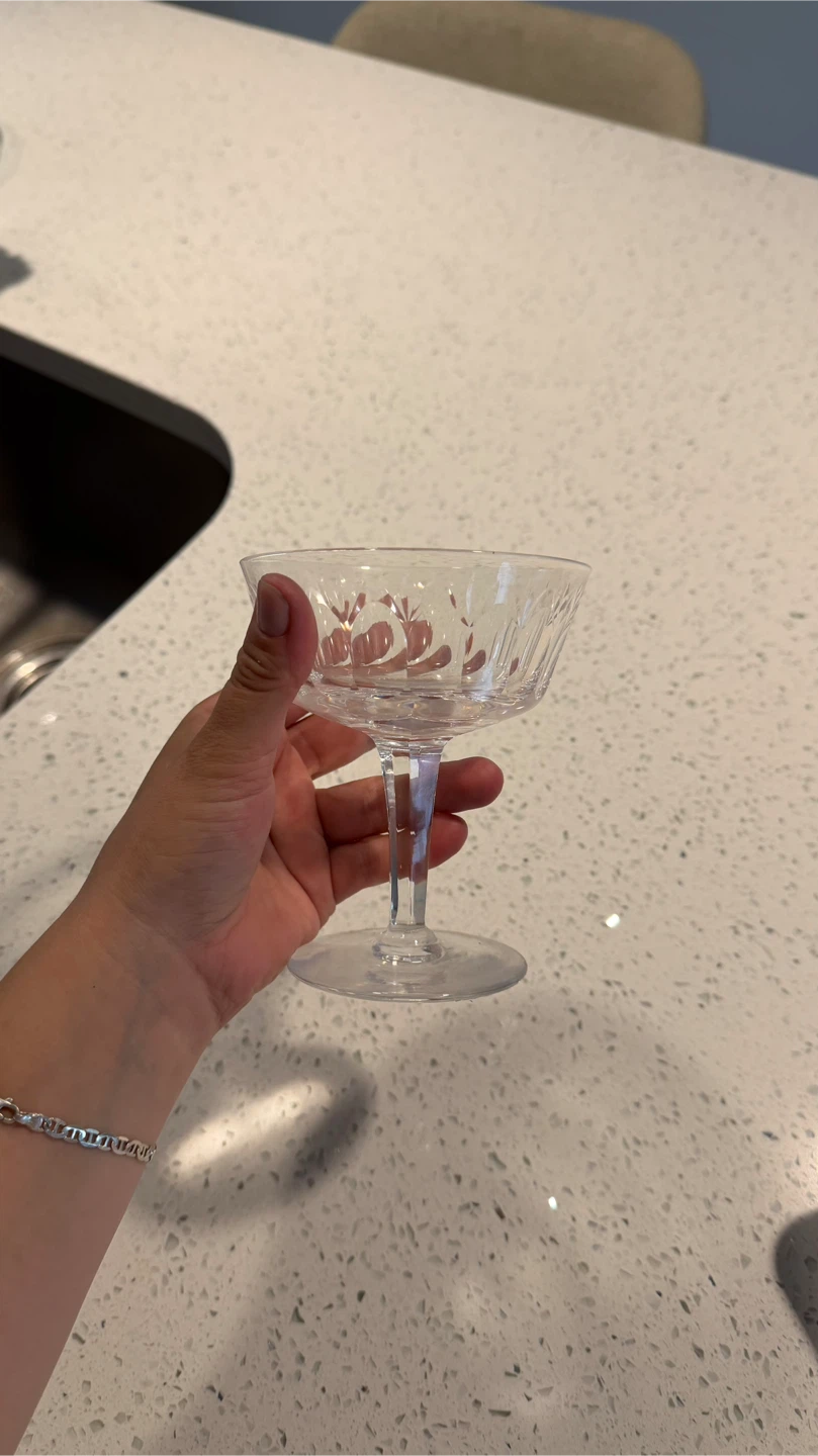 Set of 4 crystal Coupe Glasses vintage - photo 2