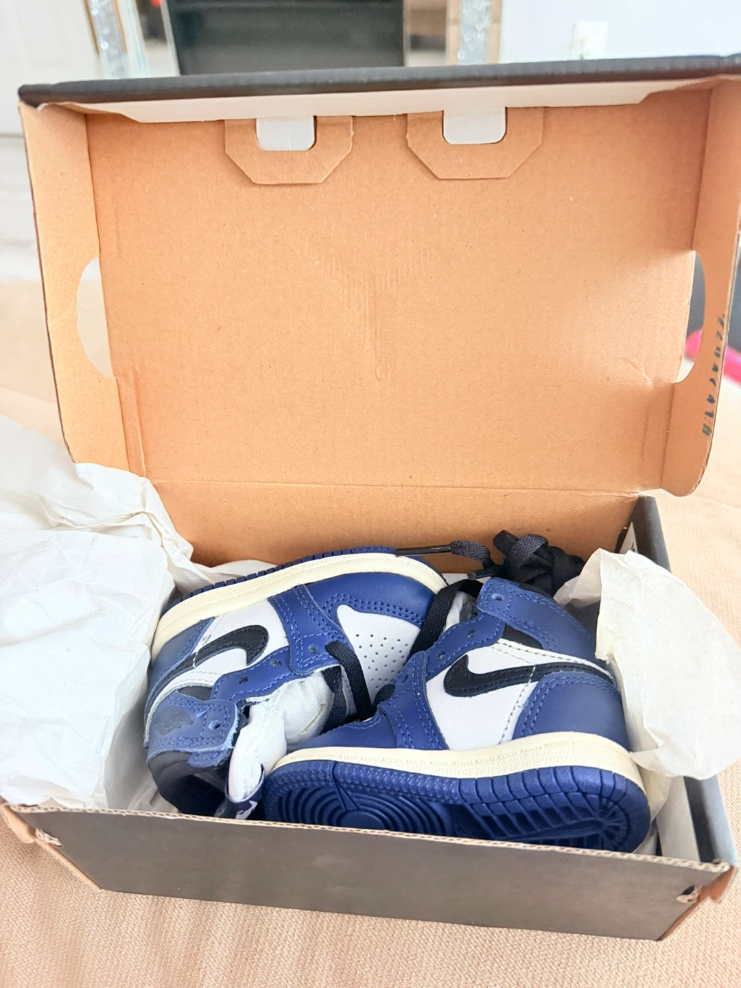 Jordan 1 Retro High OG (TD) Midnight Navy Sneakers Size 2C - photo 4