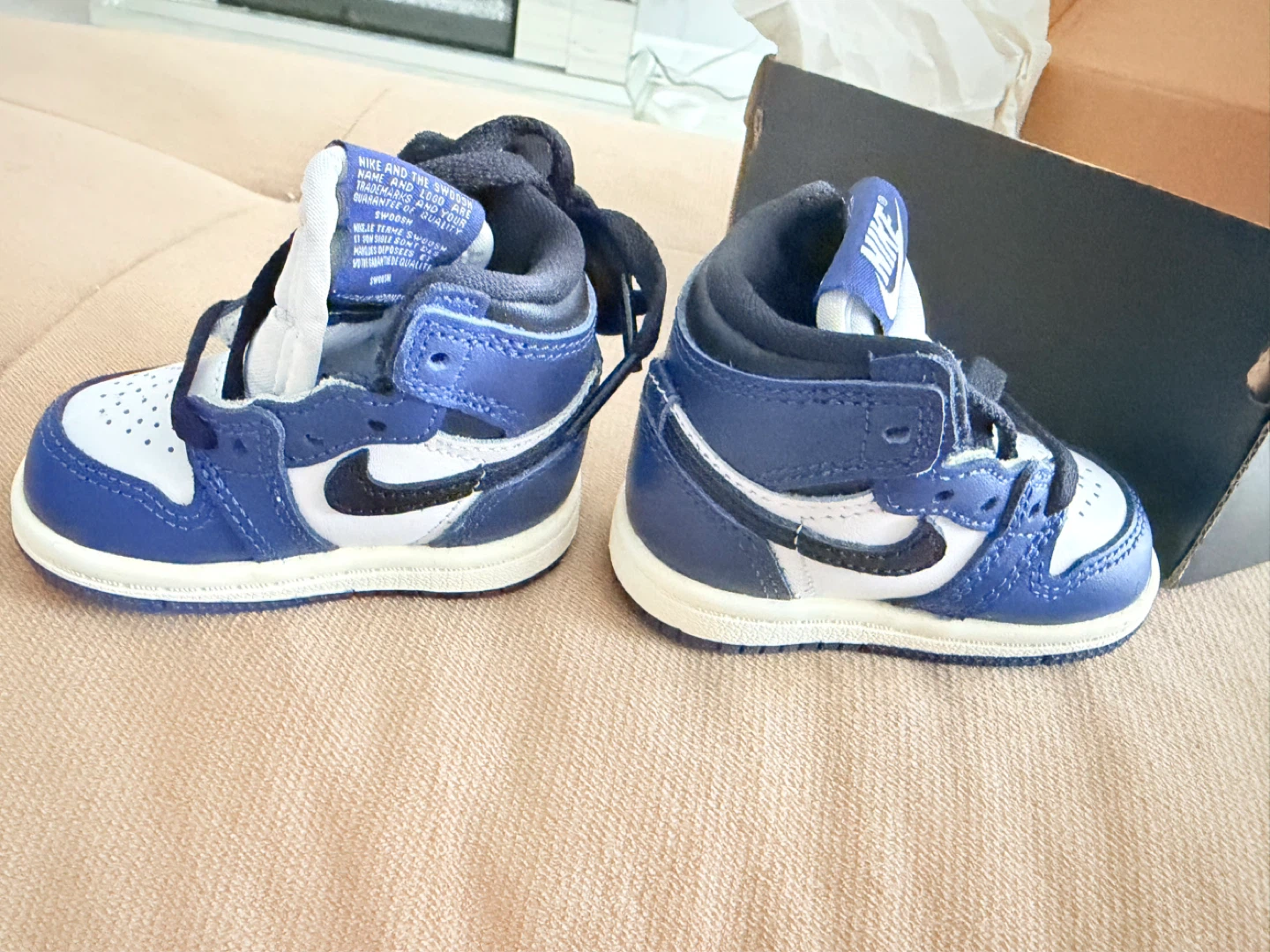 Jordan 1 Retro High OG (TD) Midnight Navy Sneakers Size 2C