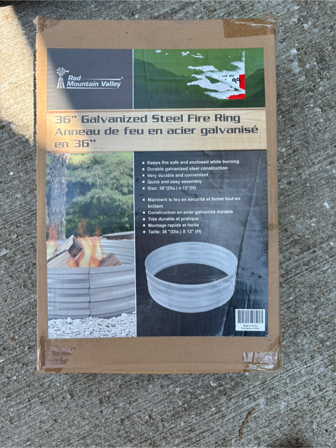 Red Mountain Valley 36" Galvanized Steel Fire Ring