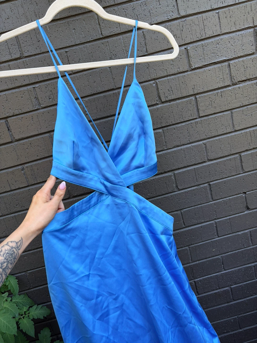 Zara Blue Cut-Out Maxi Dress - photo 3