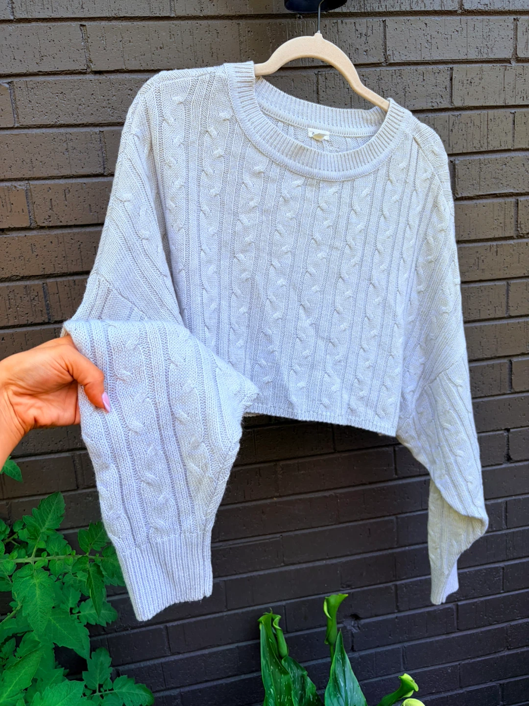 Garage Cable Knit Cropped Sweater