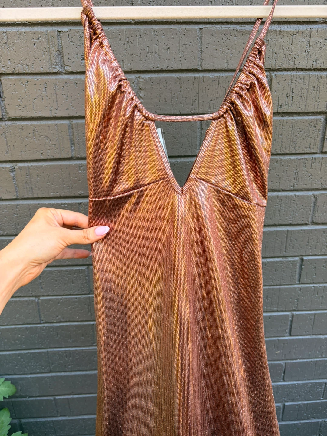 Savage X Fenty Copper Metallic Maxi Dress - photo 2