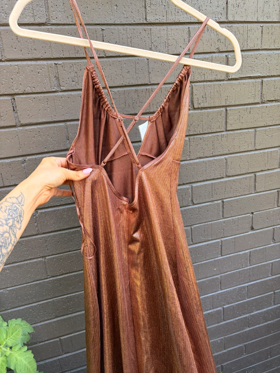 Savage X Fenty Copper Metallic Maxi Dress - photo 4