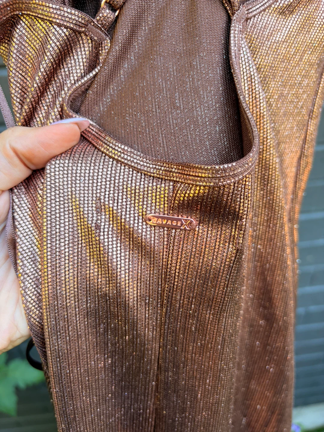 Savage X Fenty Copper Metallic Maxi Dress - photo 5