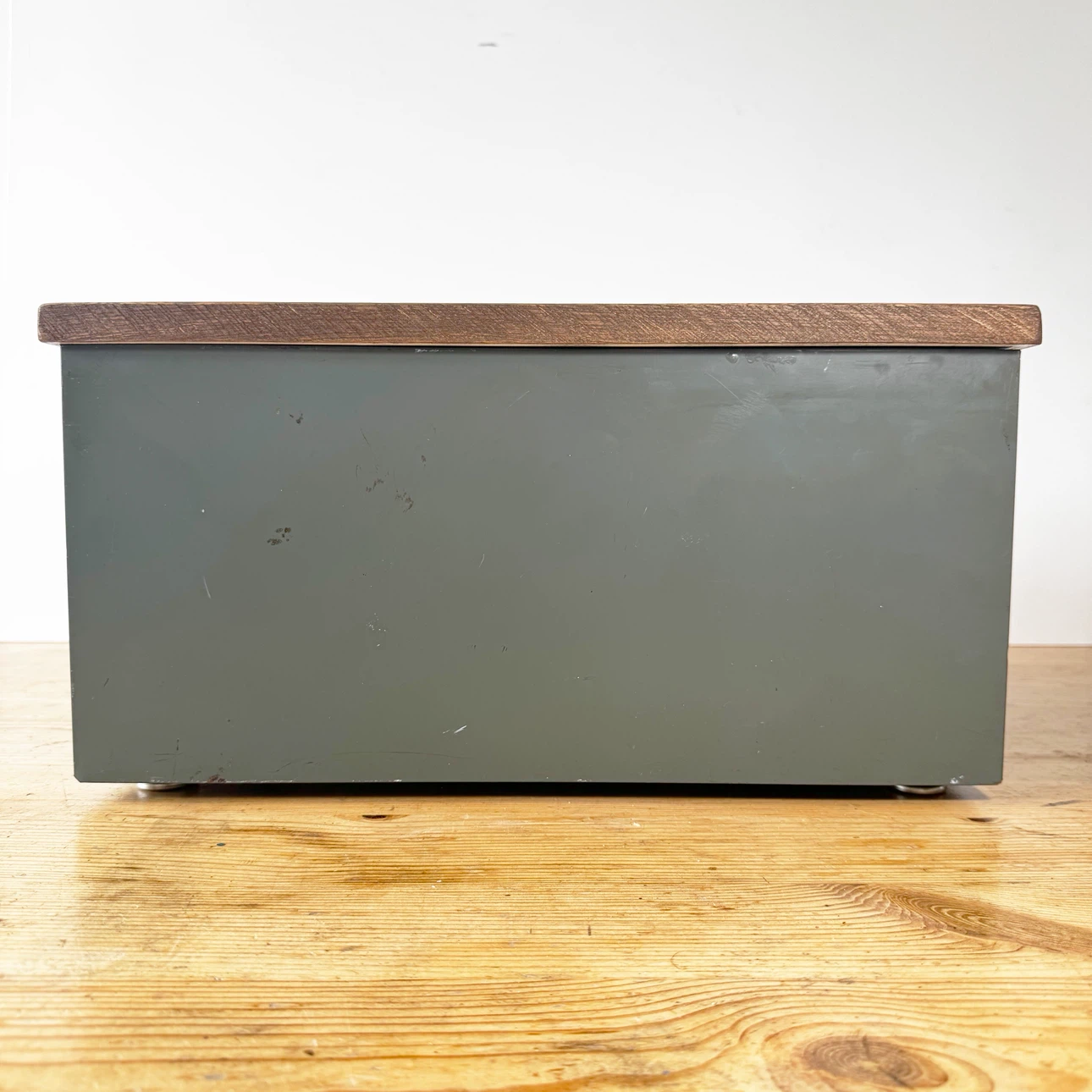 Vintage Metal Filing Cabinet with customized wood top - photo 4
