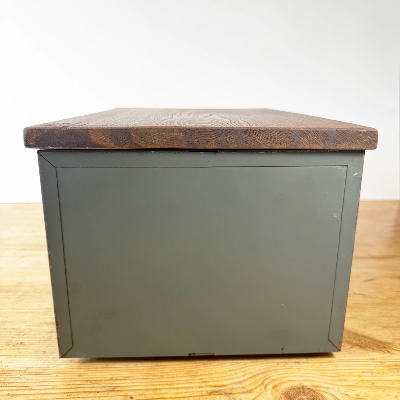 Vintage Metal Filing Cabinet with customized wood top - photo 5