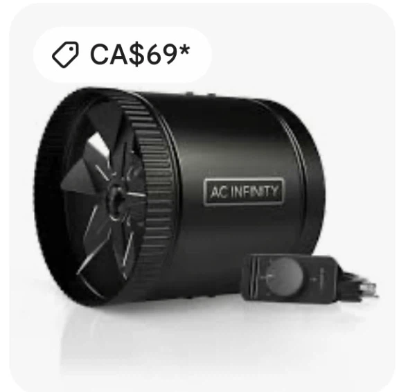 AC Infinity Axial Series S8 Inline Duct Fan