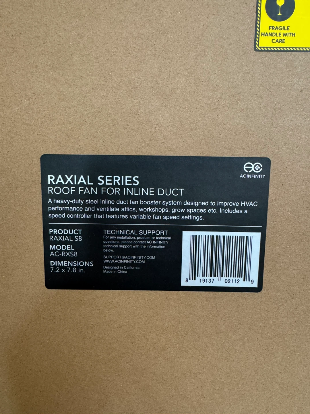 AC Infinity Axial Series S8 Inline Duct Fan - photo 4