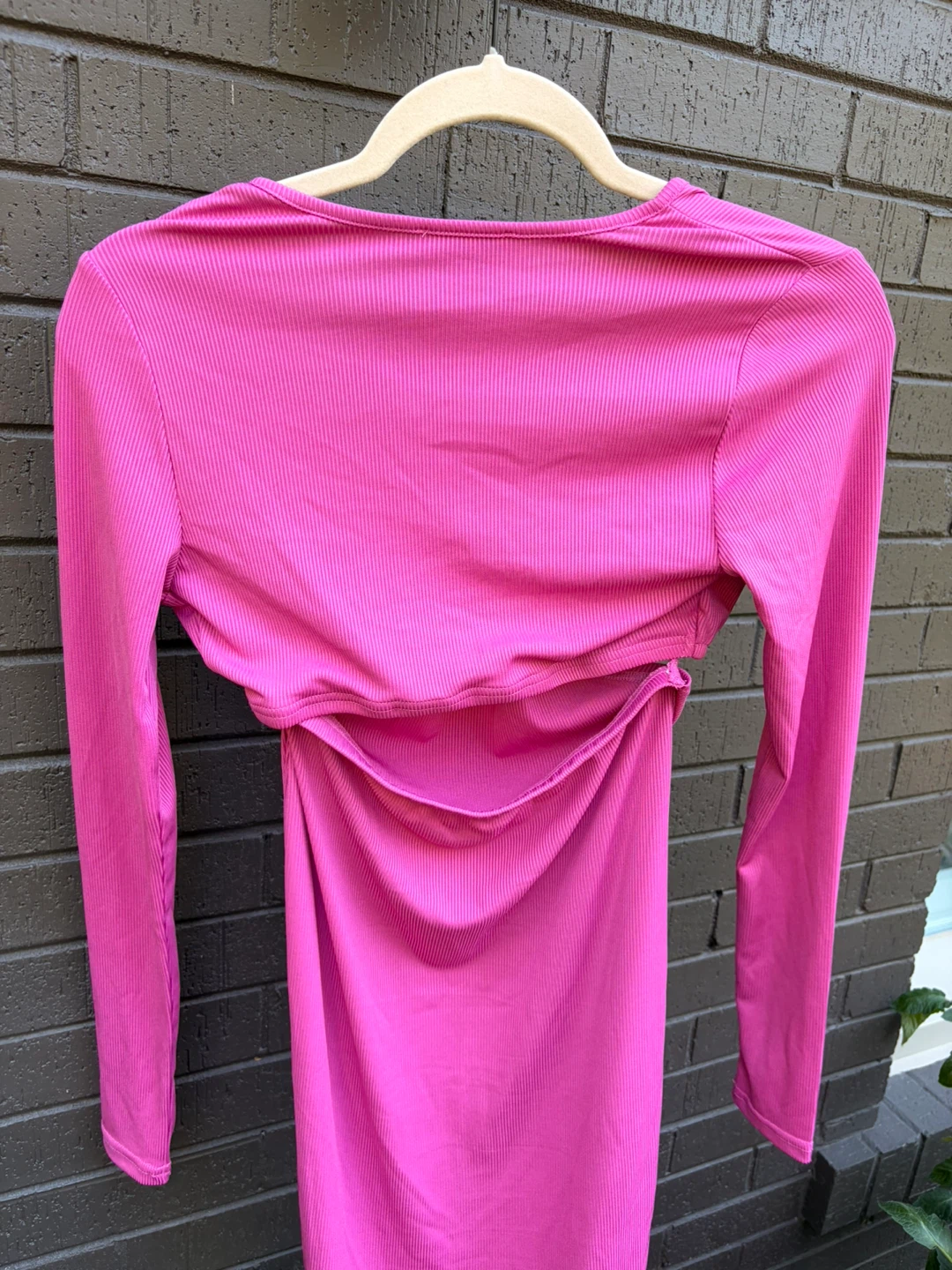 RUNAWAY Pink Long Sleeve Cutout Maxi Dress - photo 3