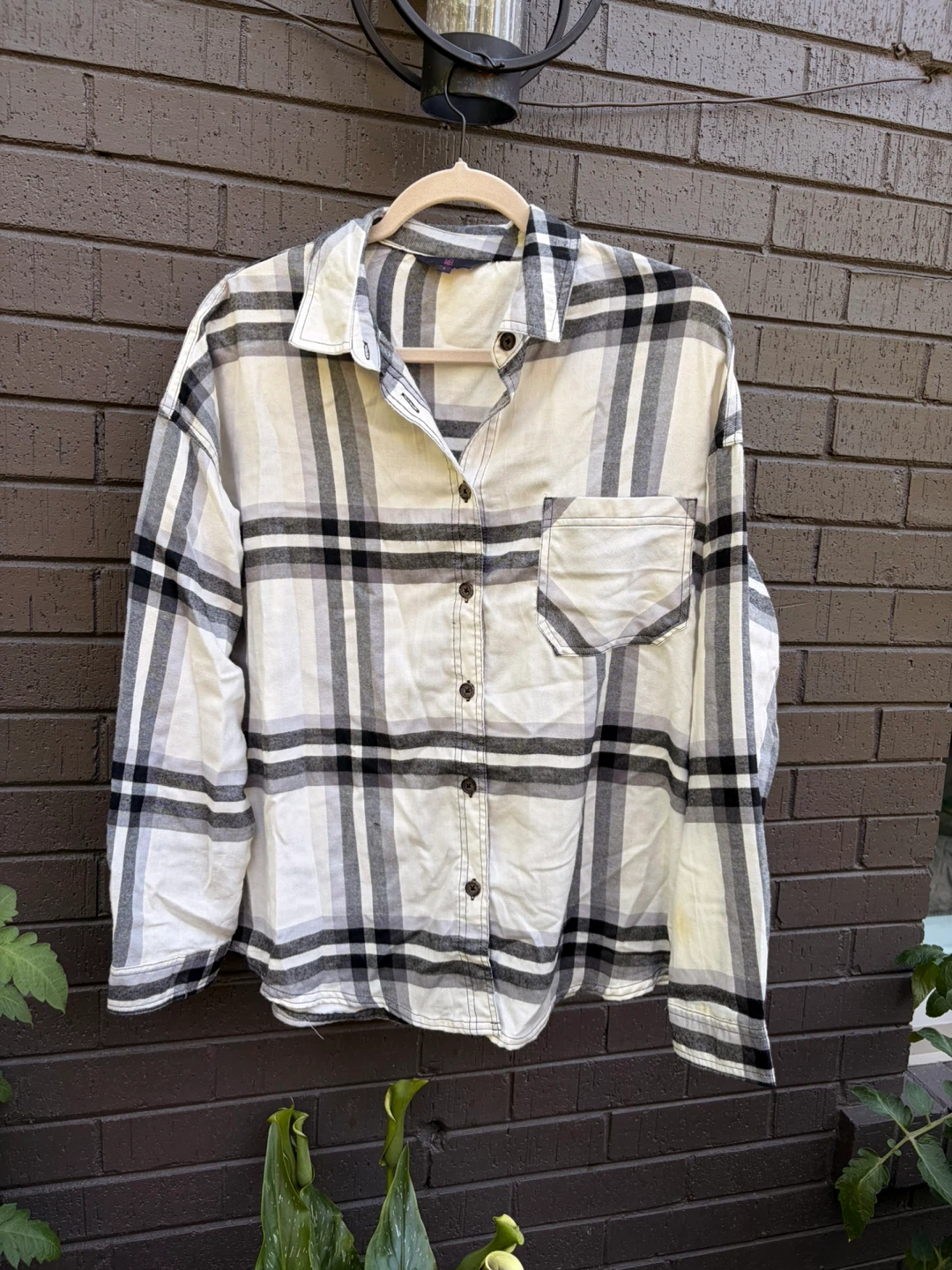 NO BOUNDARIES Plaid Flannel Shirt - Large