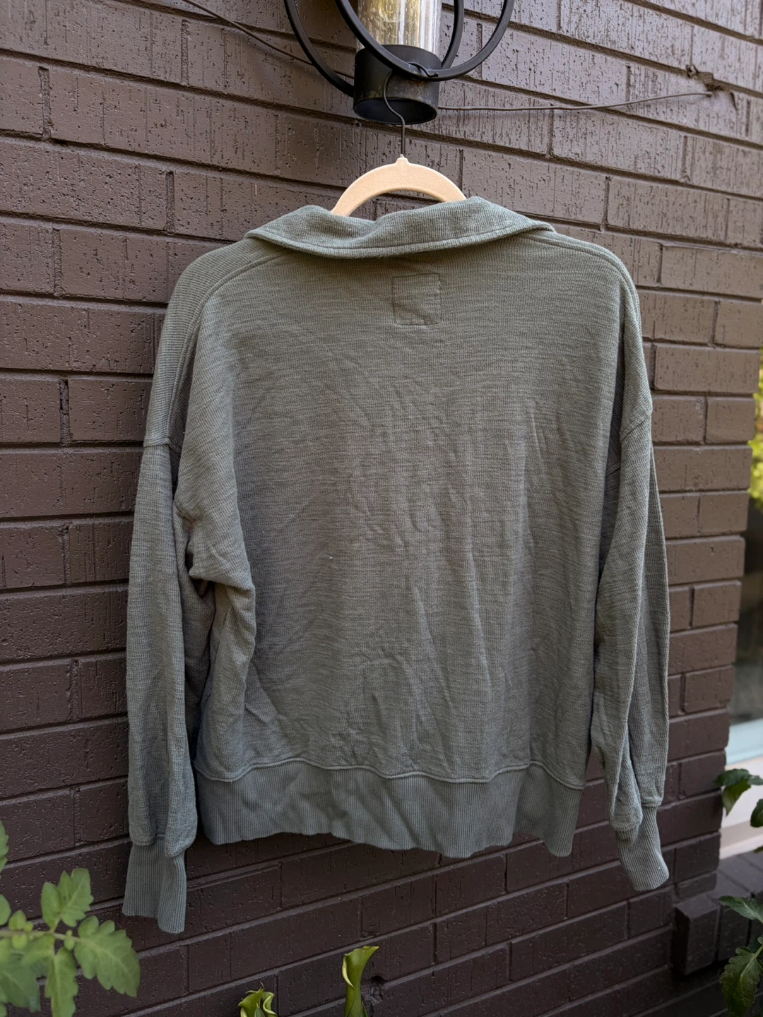 Aerie Green Collared Pullover Sweatshirt - Small - photo 3
