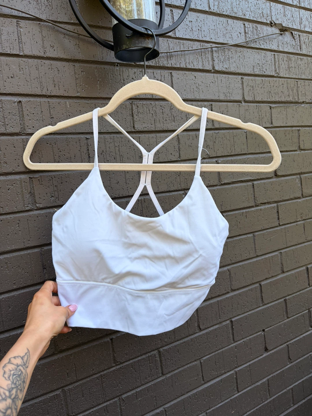 White Sports Bra Top - Size M