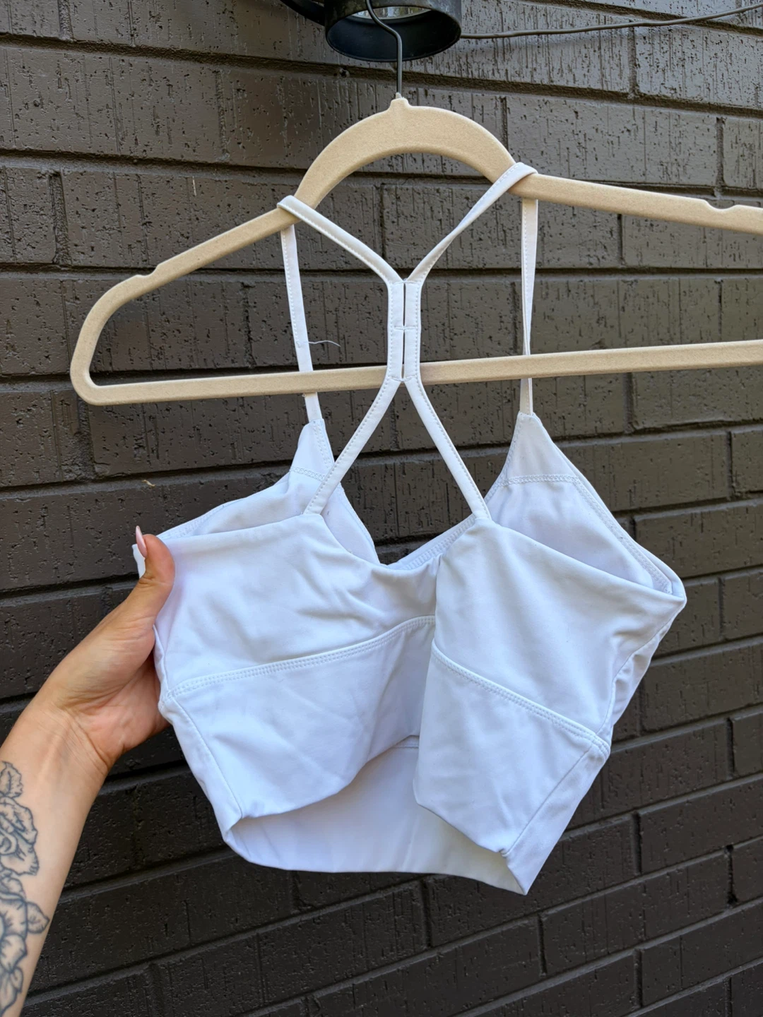 White Sports Bra Top - Size M - photo 2