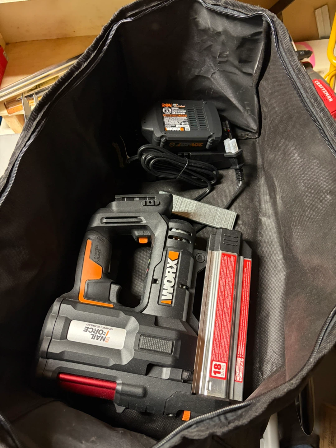 WORX 20V Nail Force Cordless Nailer with Charger