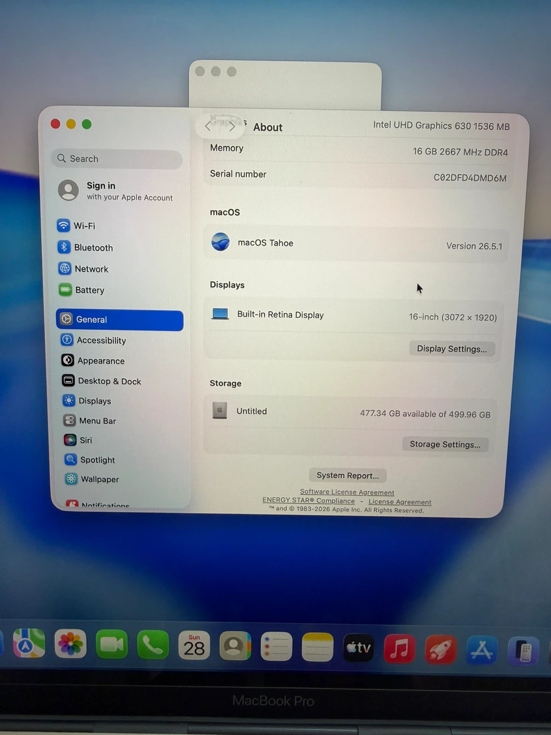 MacBook Pro 16” 2019 A2141/16GB RAM/512GB SSD/Macos Tahoe - photo 3