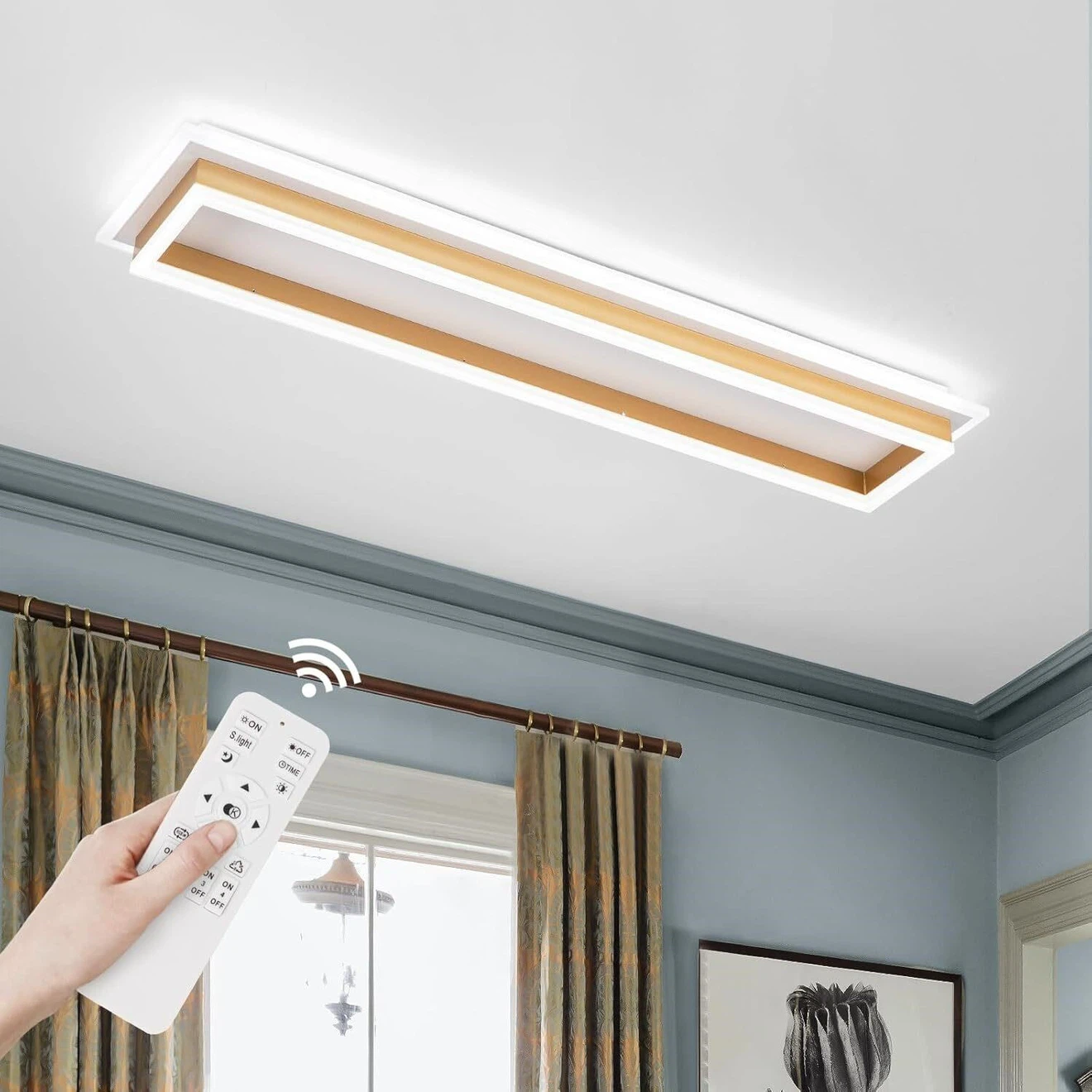 LED Ceiling Light Fixture with Remote 31.5 inch
