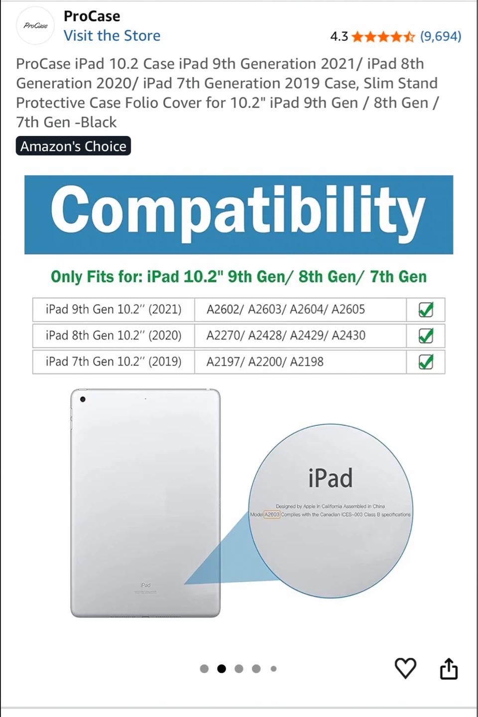 ProCase iPad 10.2" Case - Black - photo 5