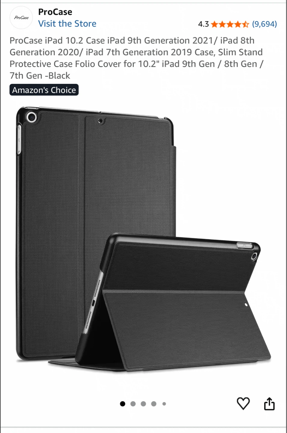 ProCase iPad 10.2" Case - Black - photo 4