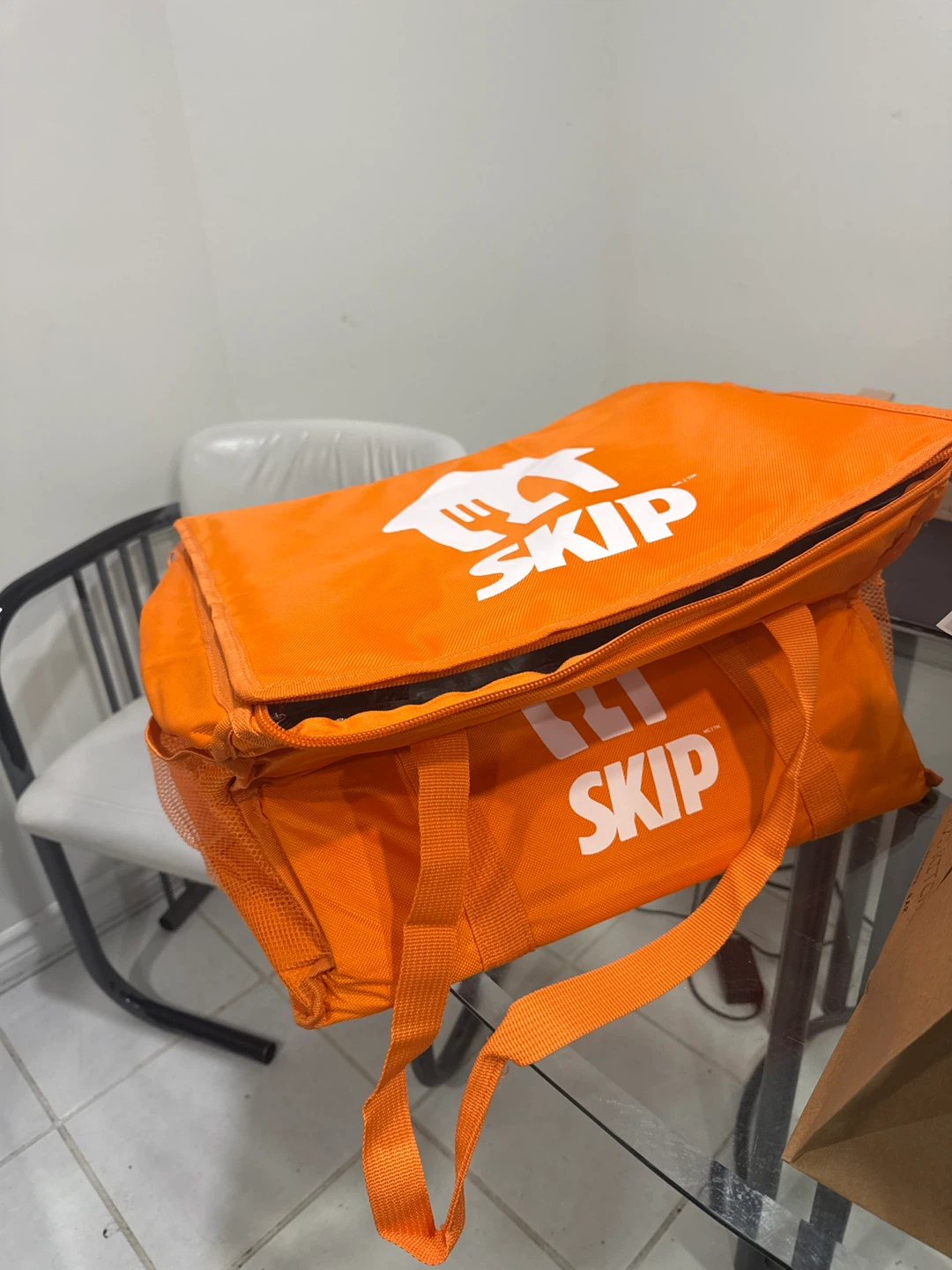 Orange SkipTheDishes Delivery Bag