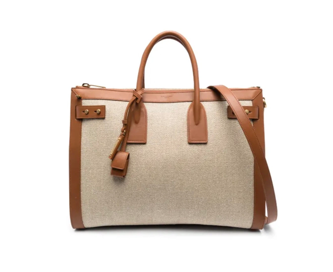 Saint Laurent Sac De Jour Tote Bag - Brown Leather & Canvas