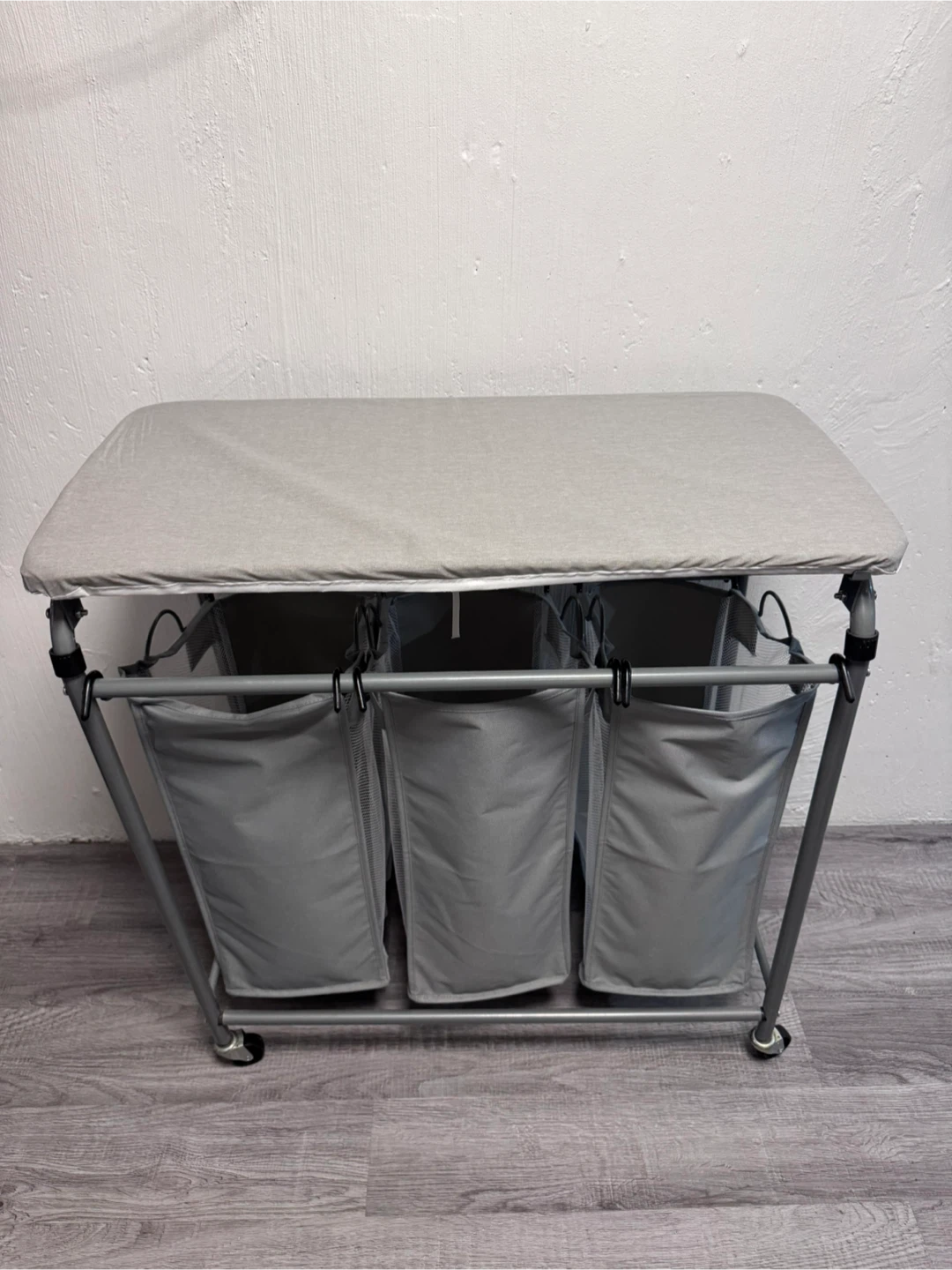3-Compartment Laundry Sorter with Ironing Board Top - photo 3