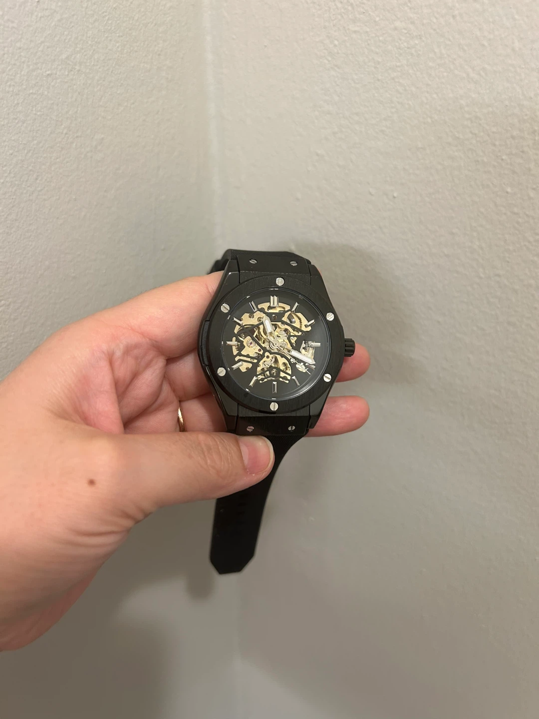 Black Skeleton Automatic Watch - photo 2