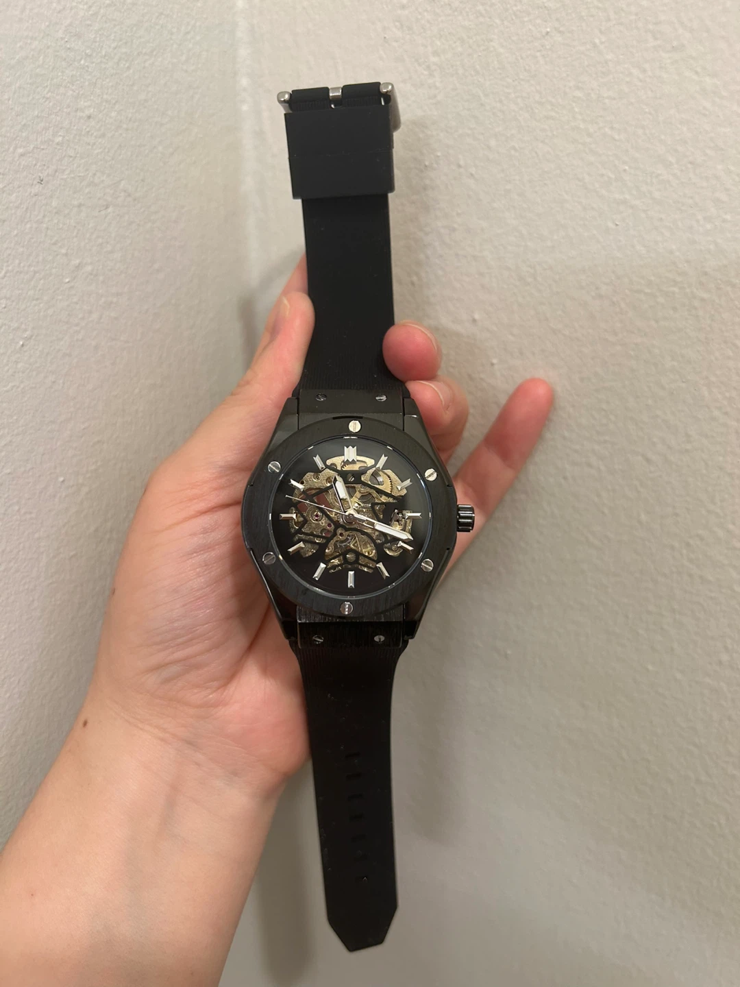 Black Skeleton Automatic Watch - photo 3