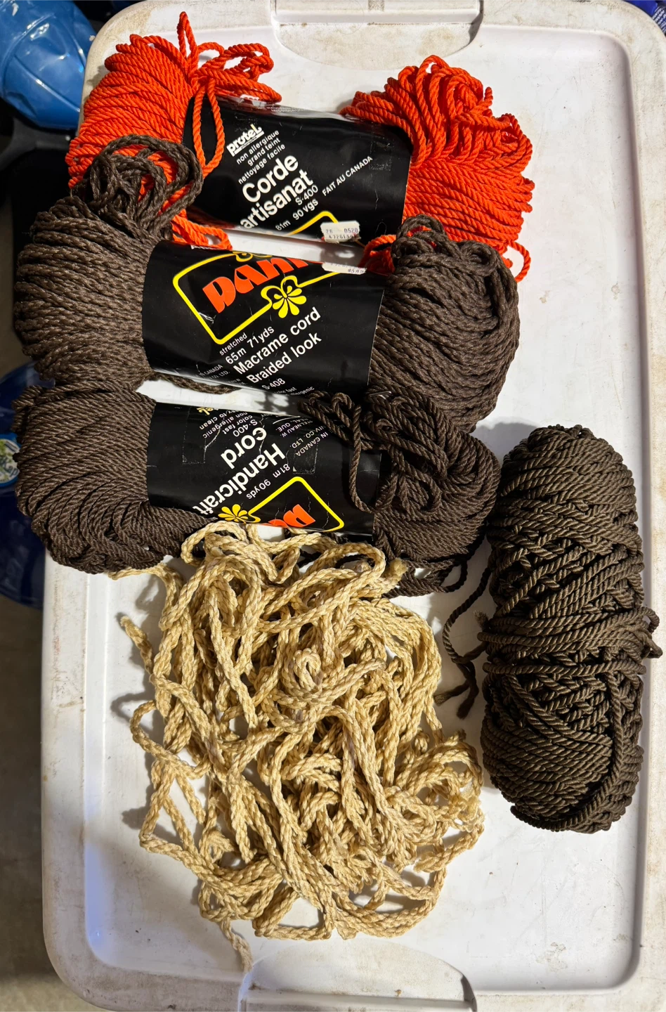 Macrame Cord, Knots Handbook, and Beads Craft Lot