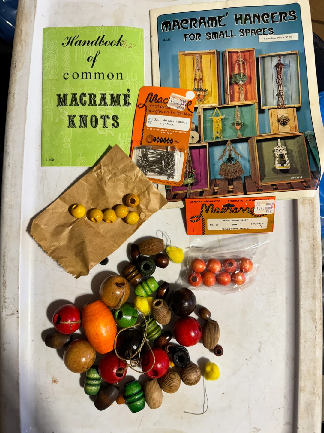 Macrame Cord, Knots Handbook, and Beads Craft Lot - photo 2