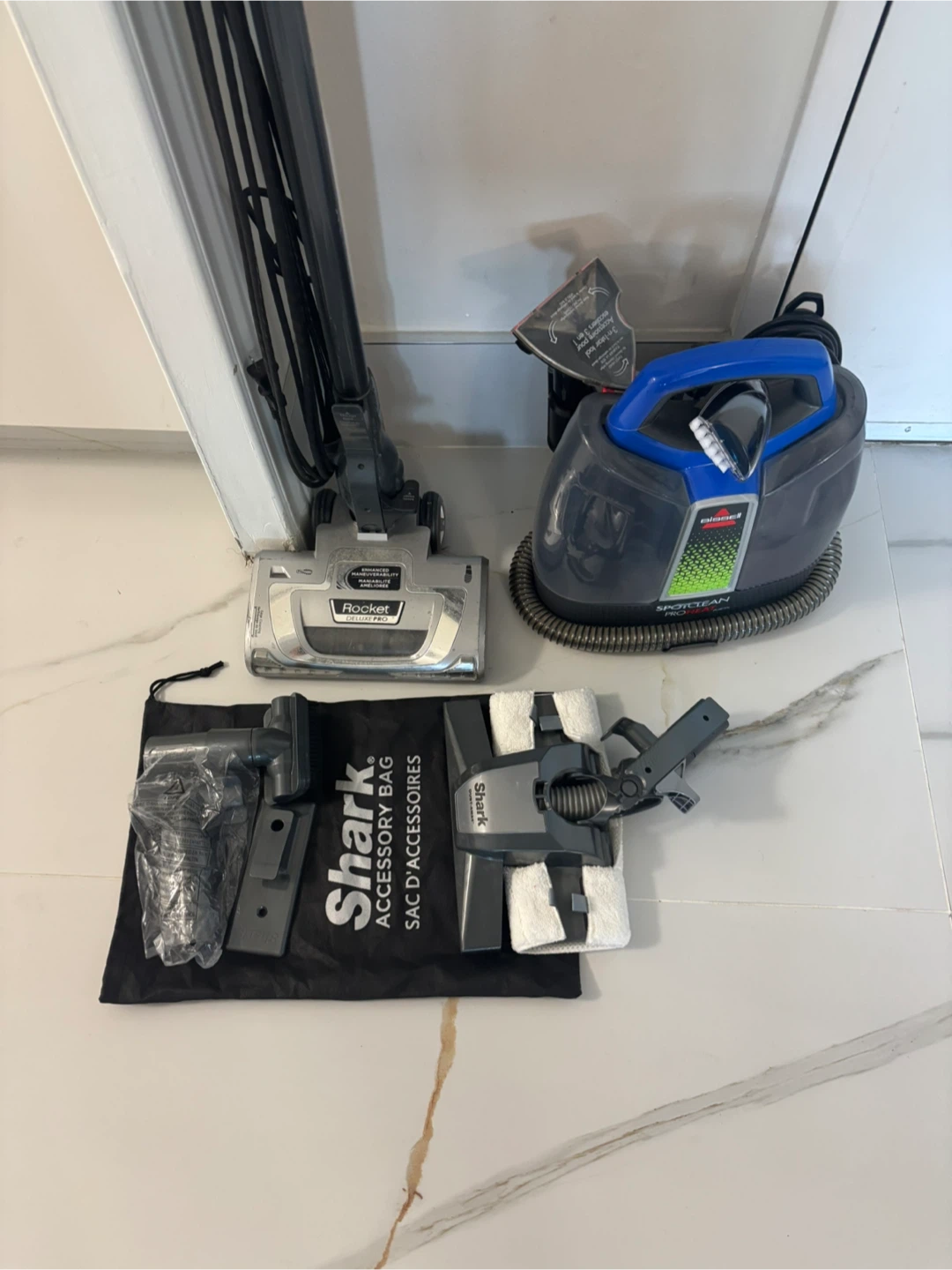 Shark Rocket Vacuum and Bissell SpotClean Carpet Cleaner