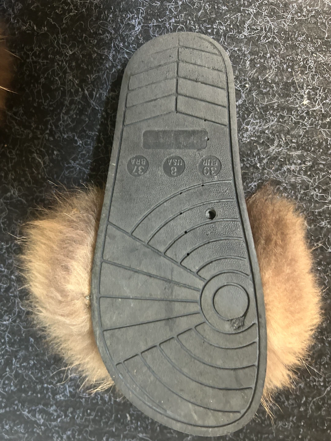 Brown Fur Slides - Size 8 Women's - photo 3