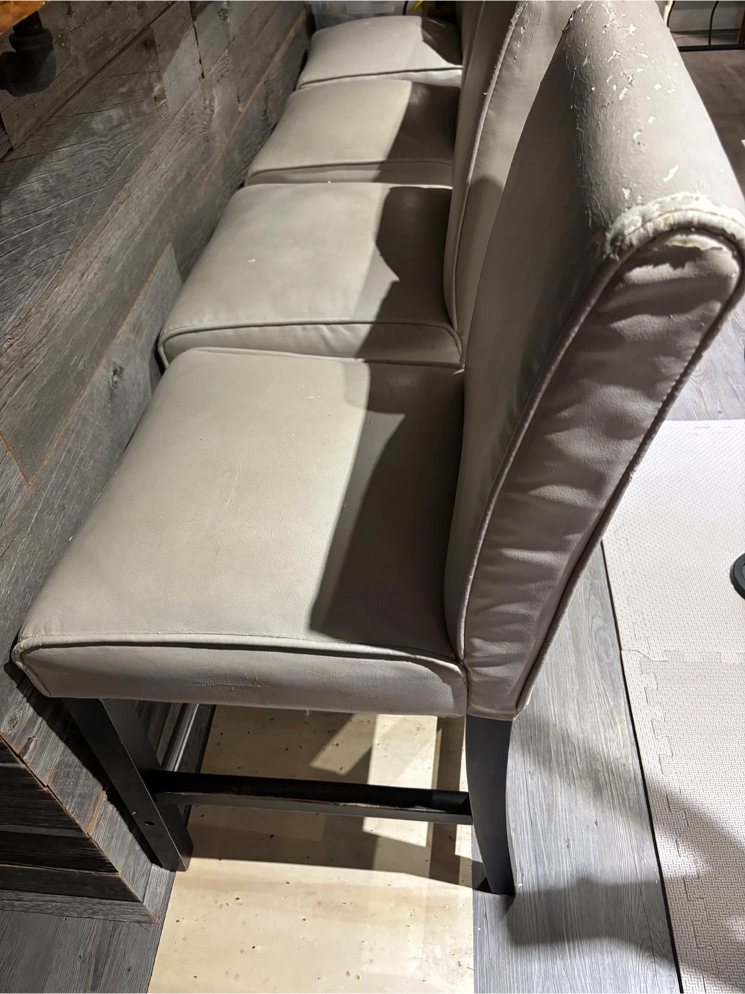 4 Cream Faux Leather Chairs